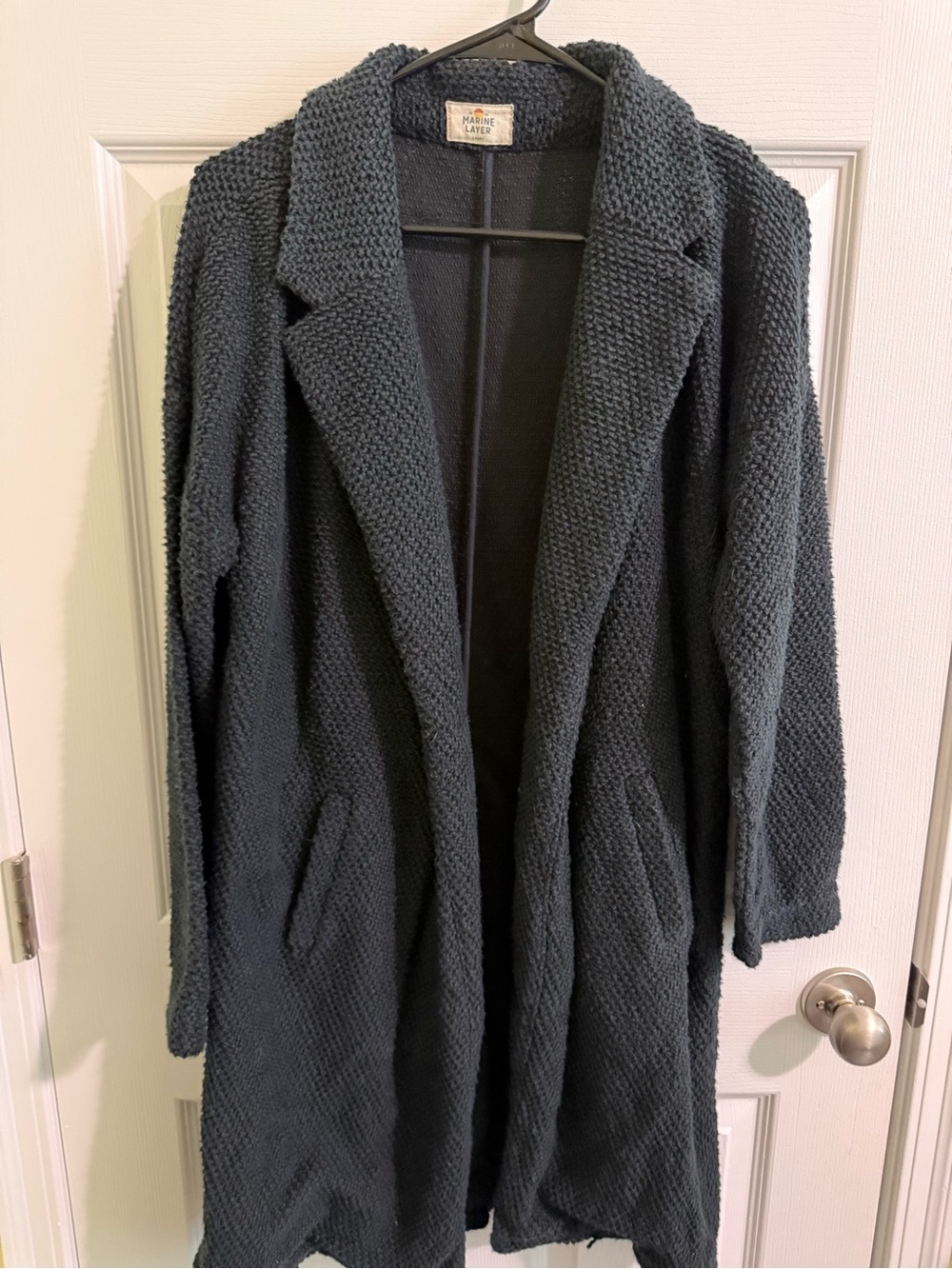 Marine Layer Charcoal Knit Open-Front Long Cardigan